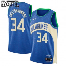 Dres Milwaukee Bucks Giannis Antetokounmpo Nike 2023-24 City Edition Royal Swingman - Dječji